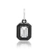 Lab Grown Emerald Cut Diamond Charm with Chunky Rhodium Bezel