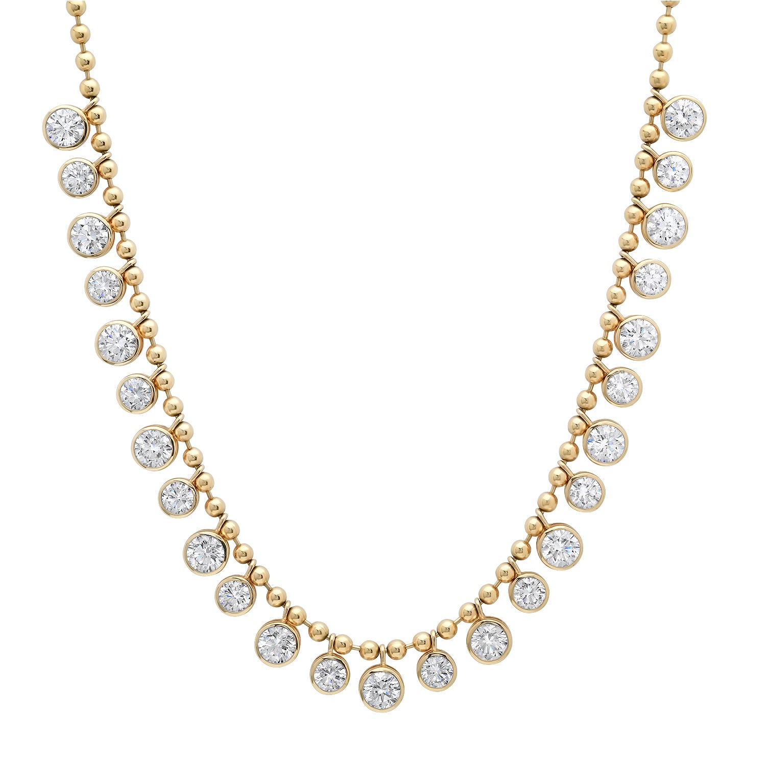 Statement Lab Grown Diamond Dangle Ball Chain Necklace