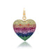 Rainbow Mixed Gemstone Statement Heart Charm