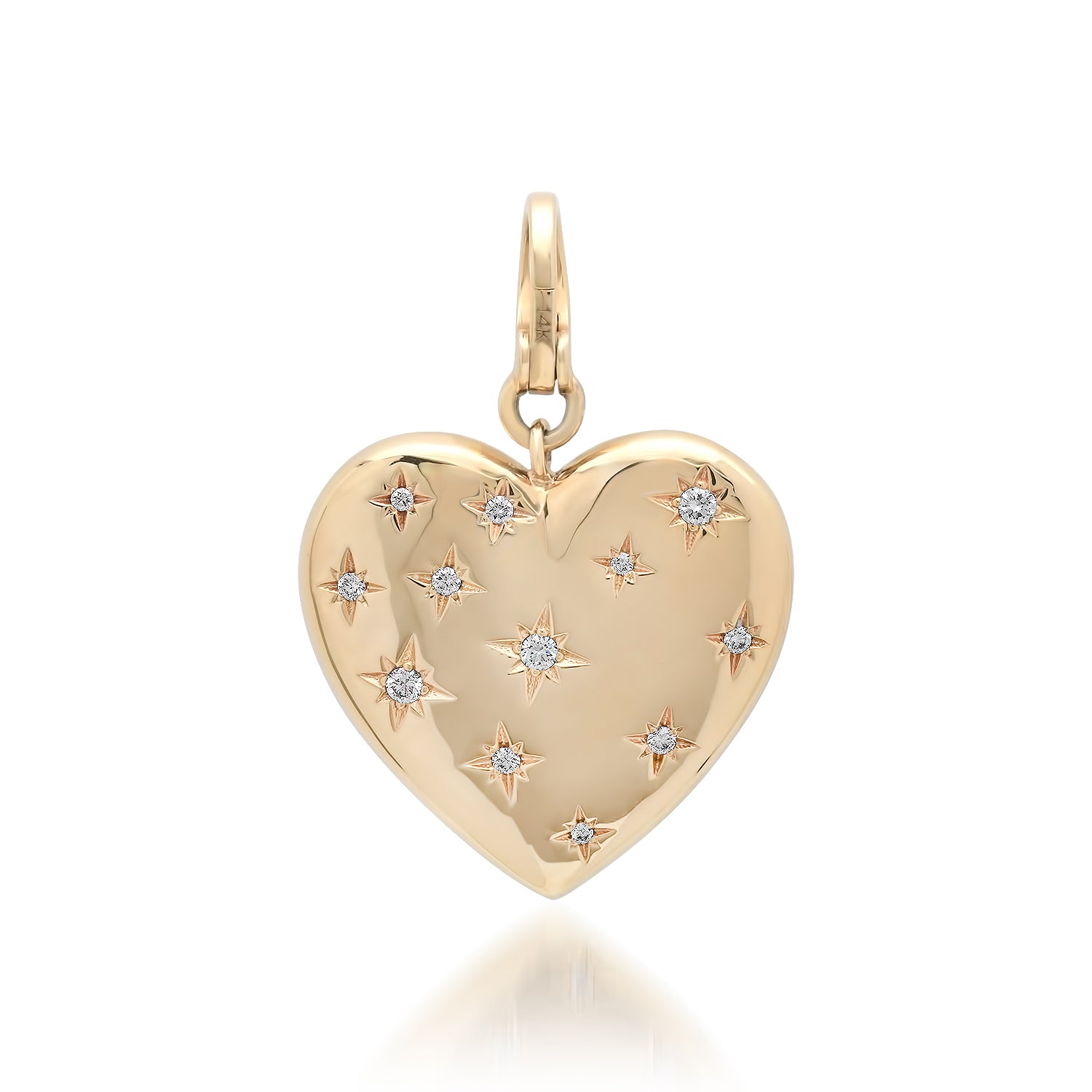 Rainbow Mixed Gemstone Statement Heart Charm