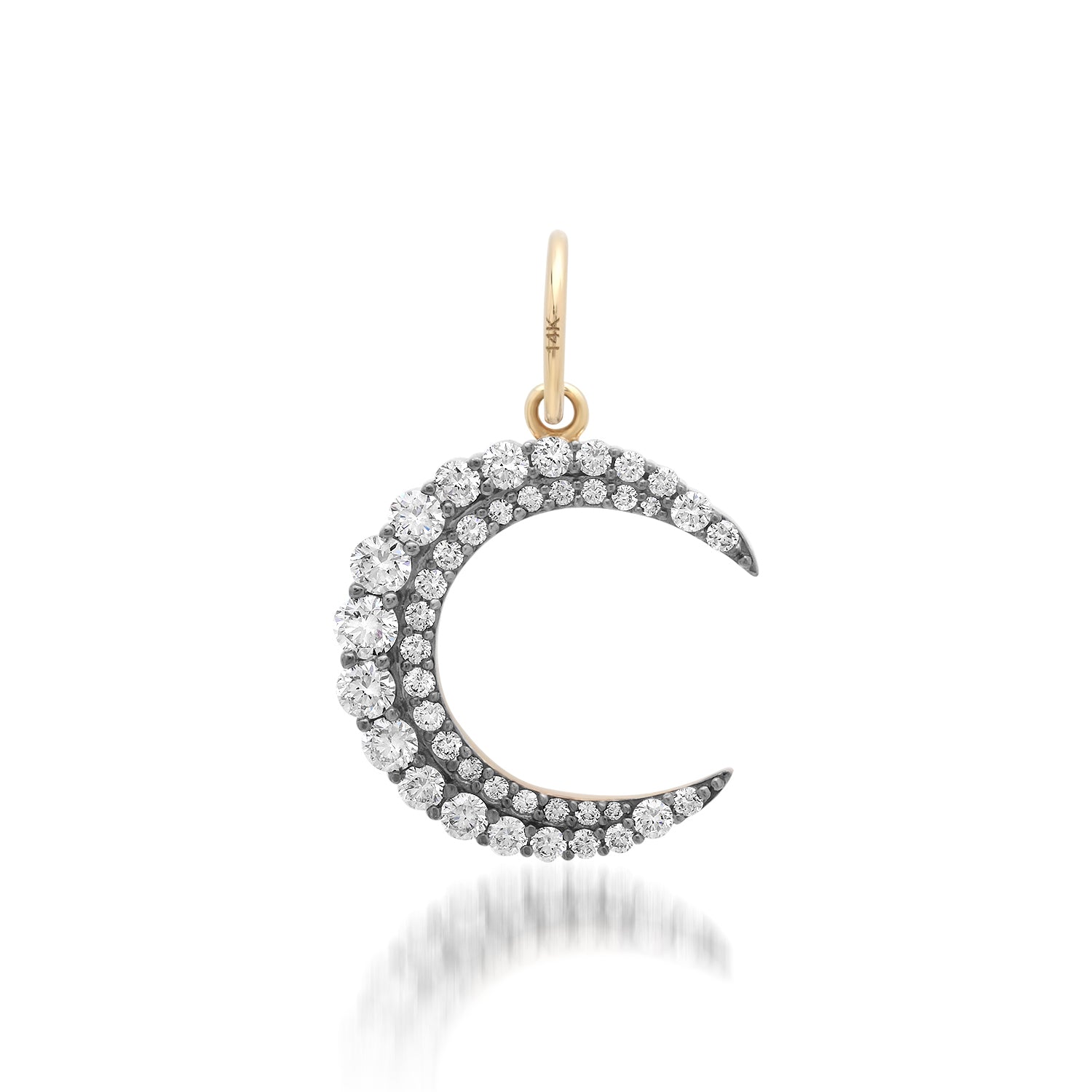 Petite Diamond Crescent Moon Charm with Black Rhodium