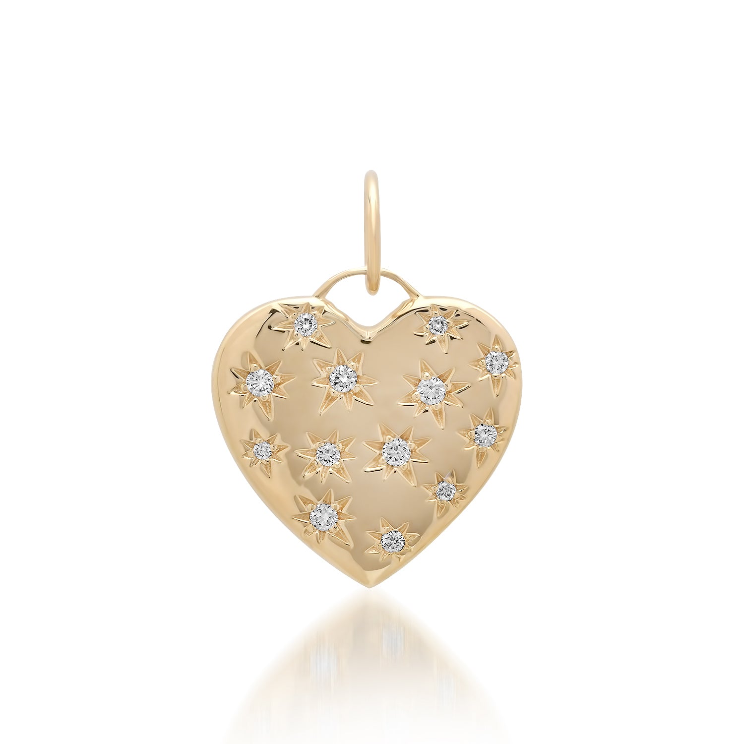 Darling Heart Charm with Diamond Stars