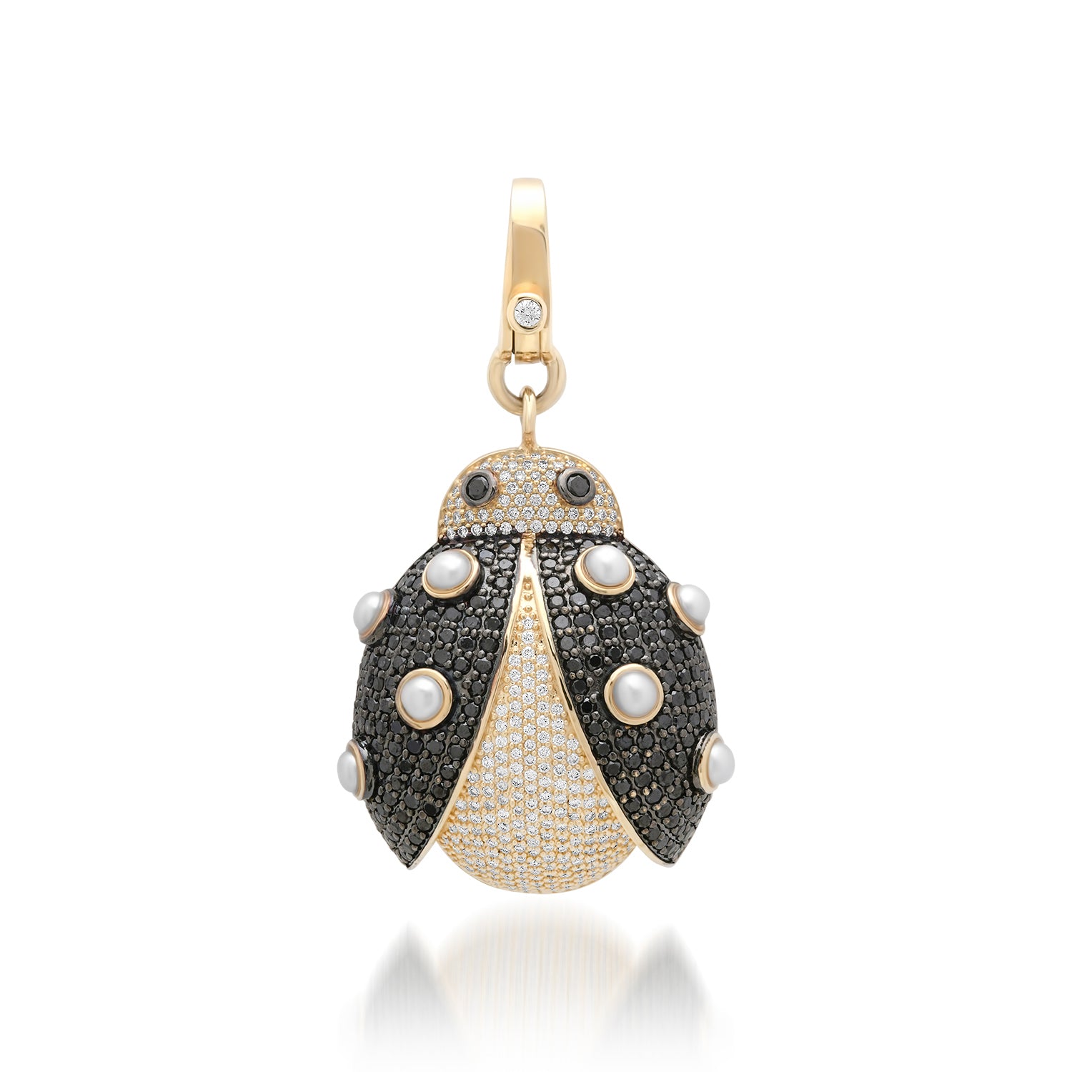 Black Diamond & Pearl Lucky Ladybug Charm