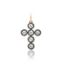 White Topaz & Black Rhodium Bezel Cross Charm