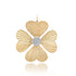 Jumbo Pave Diamond & Fluted Gold Clover Charm