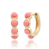 Coral Cabochon Huggie Hoop Earrings