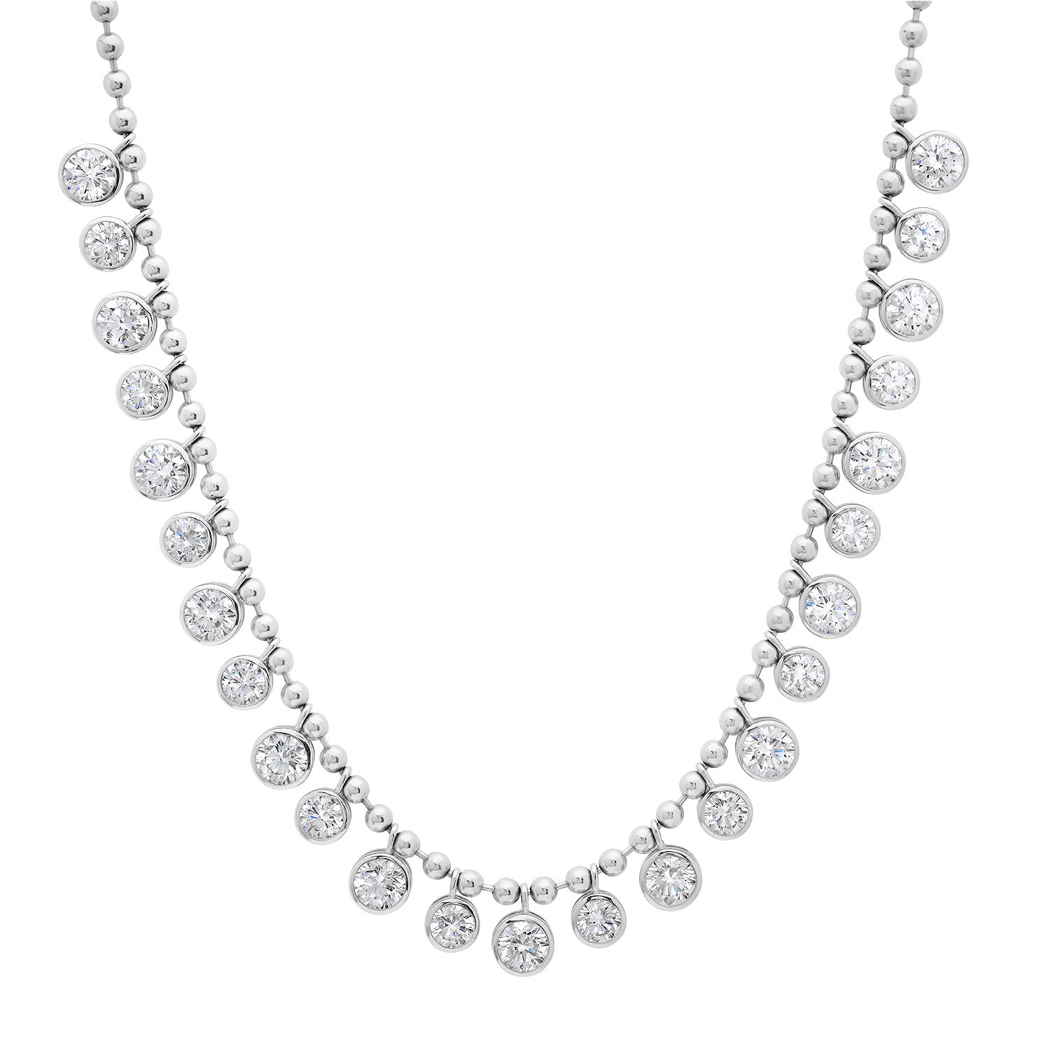 Statement Lab Grown Diamond Dangle Ball Chain Necklace