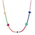 Lucky Symbols Colorblock Mixed Gemstone Tennis Necklace