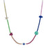 Lucky Symbols Colorblock Mixed Gemstone Tennis Necklace