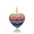 Rainbow Mixed Gemstone Statement Heart Charm