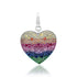 Rainbow Mixed Gemstone Statement Heart Charm