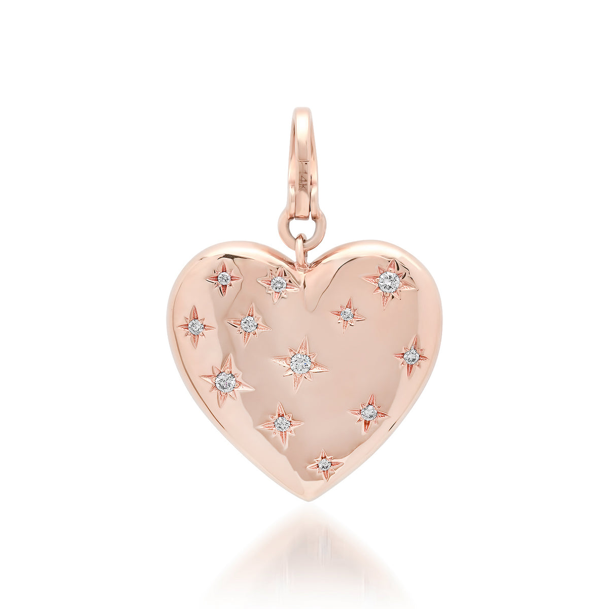Rainbow Mixed Gemstone Statement Heart Charm