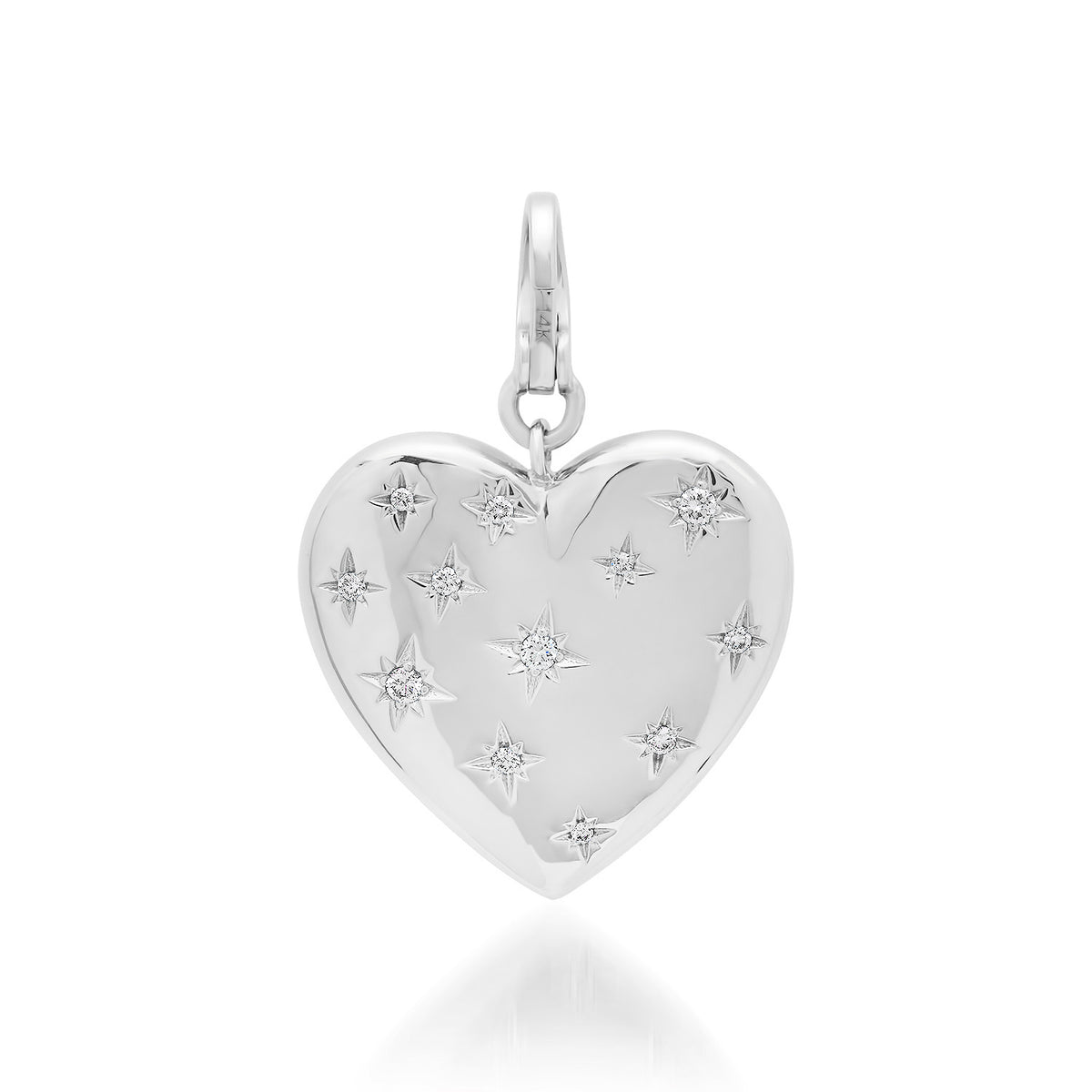 Rainbow Mixed Gemstone Statement Heart Charm