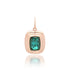 Green Tourmaline Charm with Fluted Gold Bezel