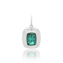 Green Tourmaline Charm with Fluted Gold Bezel