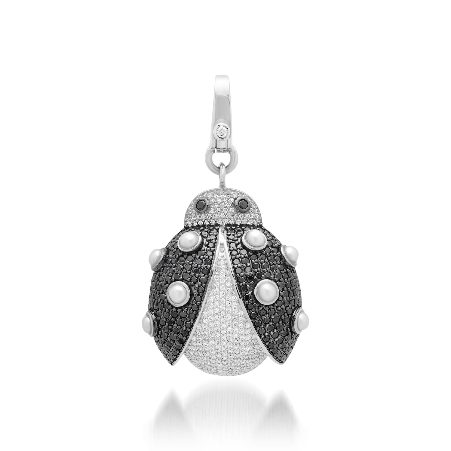 Black Diamond & Pearl Lucky Ladybug Charm