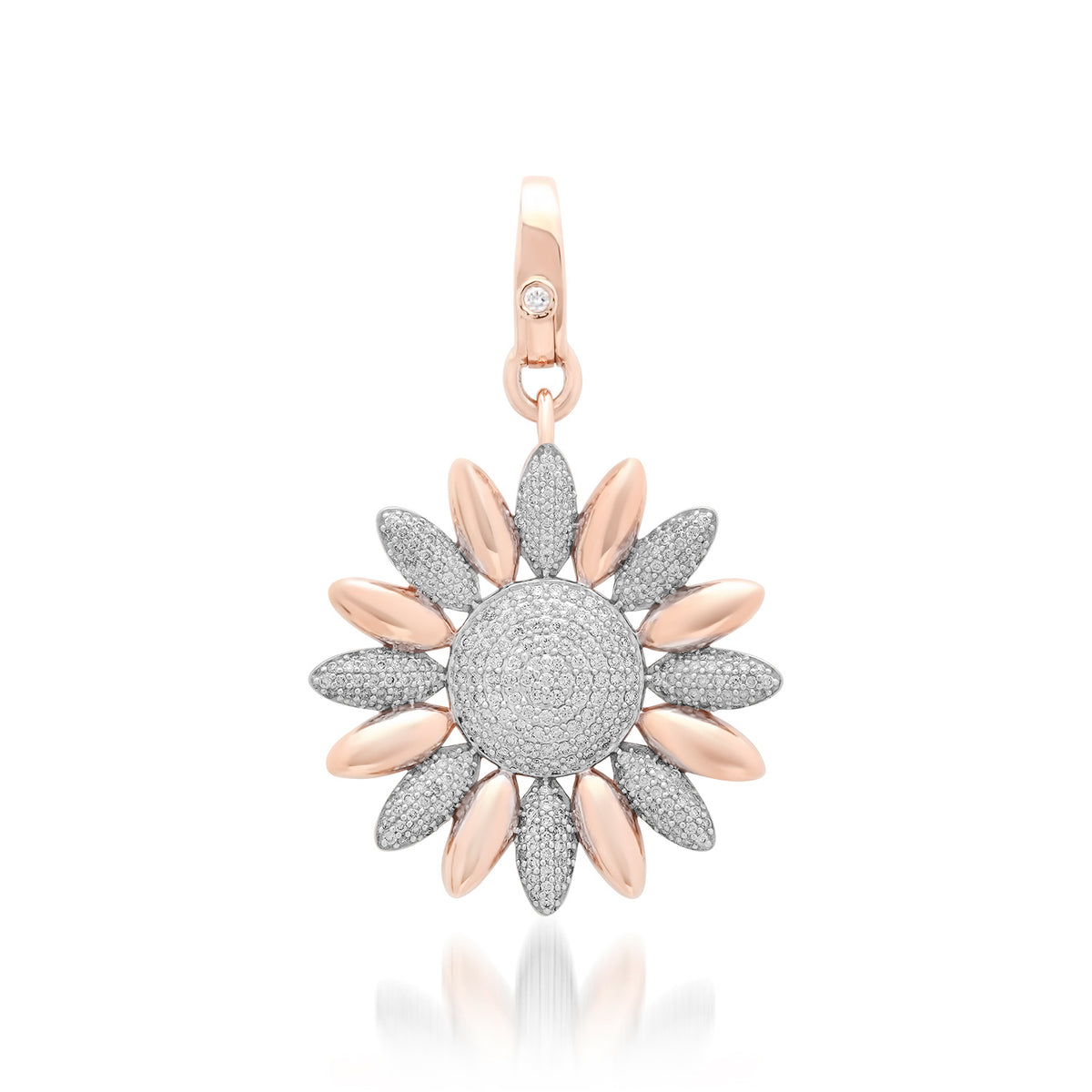 Statement Pave Diamond & Gold Alternating Sunflower Charm
