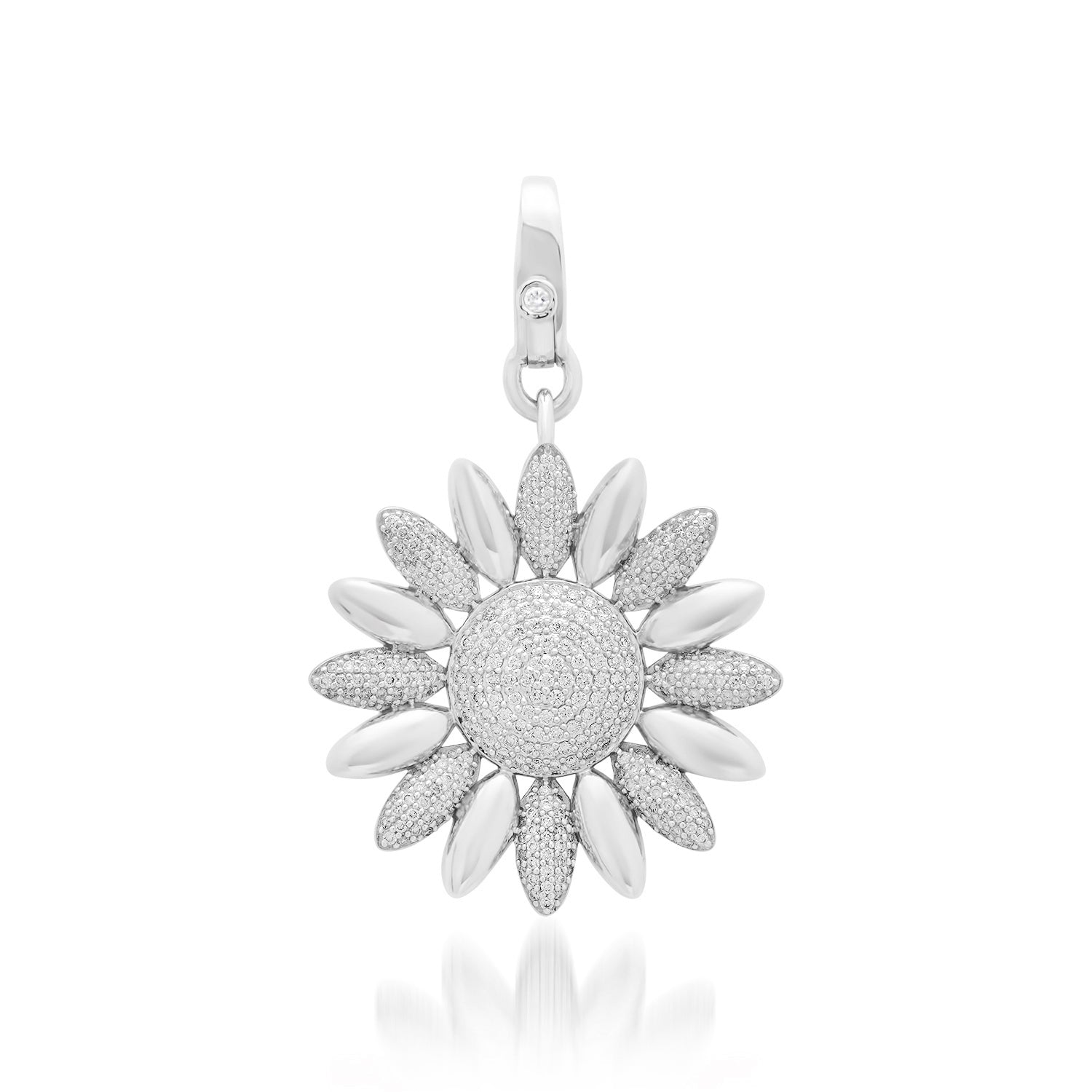 Statement Pave Diamond & Gold Alternating Sunflower Charm