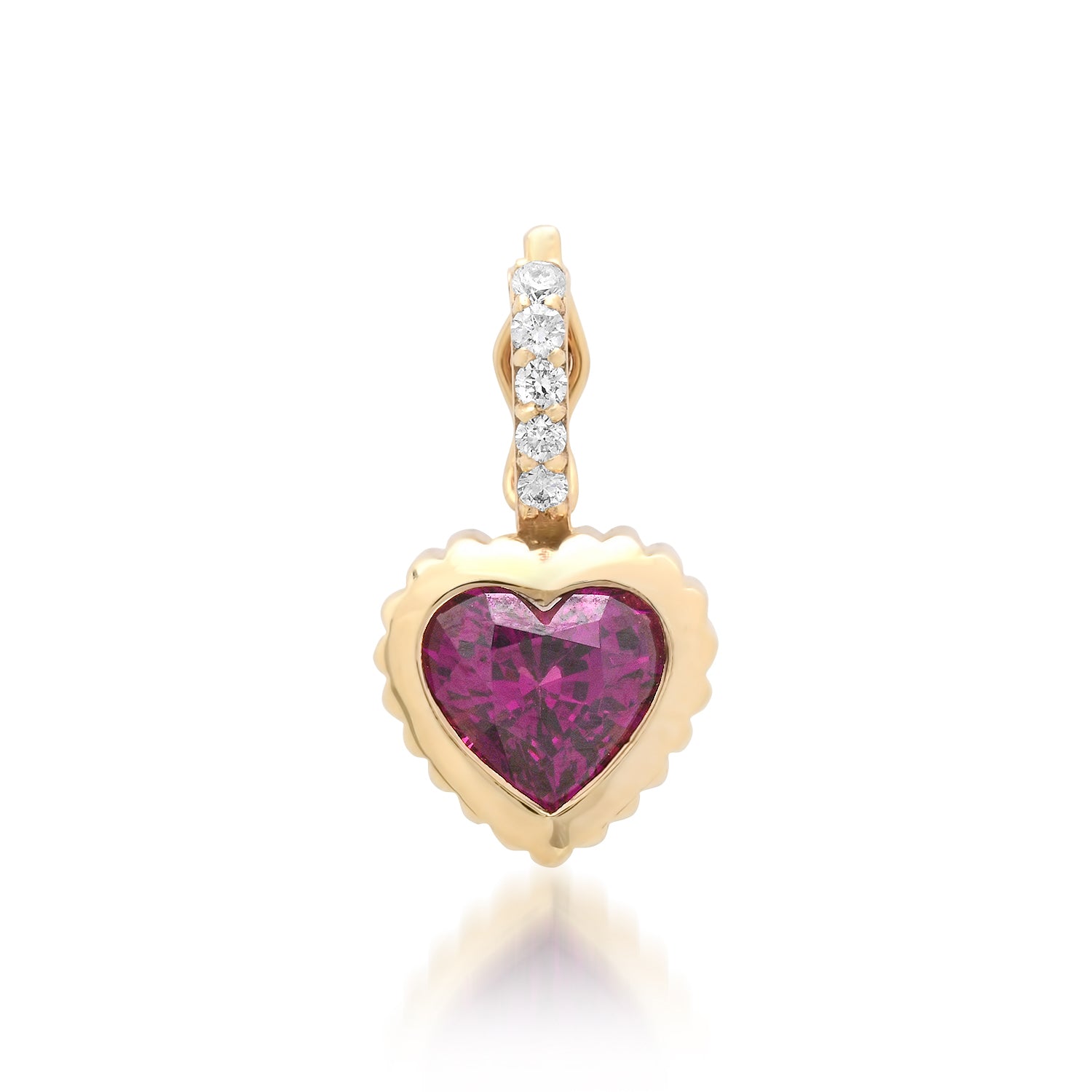 Dream in Technicolor Purple Garnet Heart & Diamond Charm