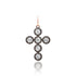 White Topaz & Black Rhodium Bezel Cross Charm