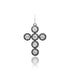White Topaz & Black Rhodium Bezel Cross Charm
