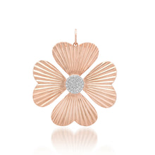 Jumbo Pave Diamond & Fluted Gold Clover Charm