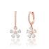 Diamond Daisy Drop Huggie Hoop Earrings