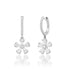 Diamond Daisy Drop Huggie Hoop Earrings