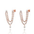 Double Pierce Diamond  Drape Earrings
