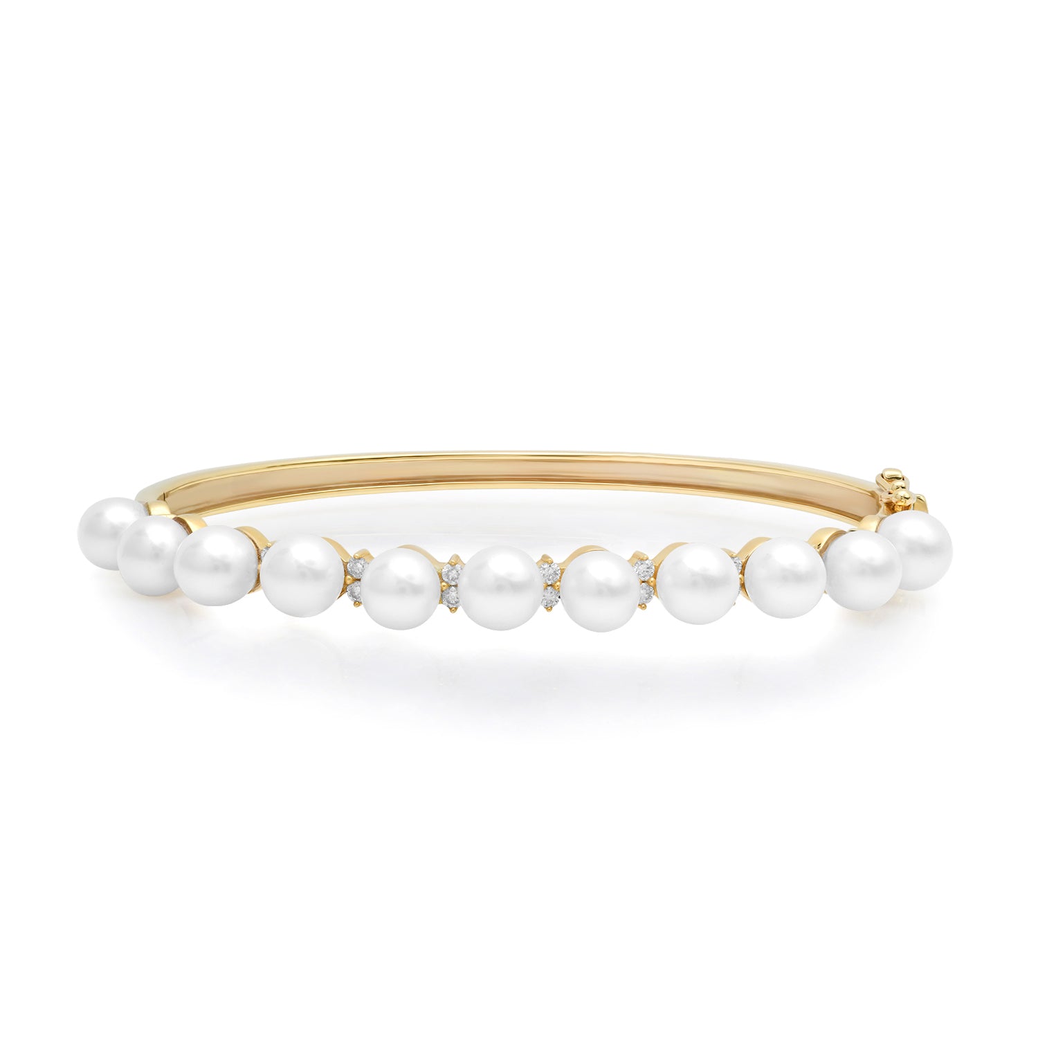 Pops of Pearl & Diamond Bangle Bracelet