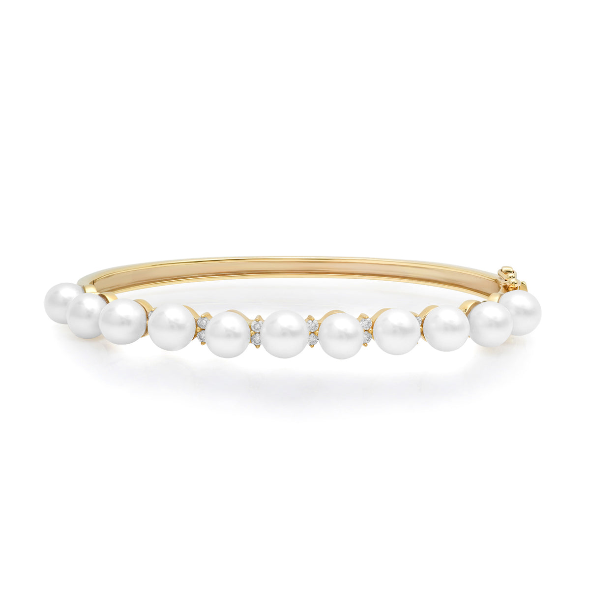 Pops of Pearl & Diamond Bangle Bracelet