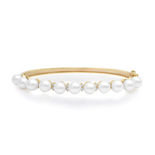 Pops of Pearl & Diamond Bangle Bracelet
