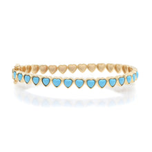 Turquoise or Coral Endless Hearts Bangle Bracelet