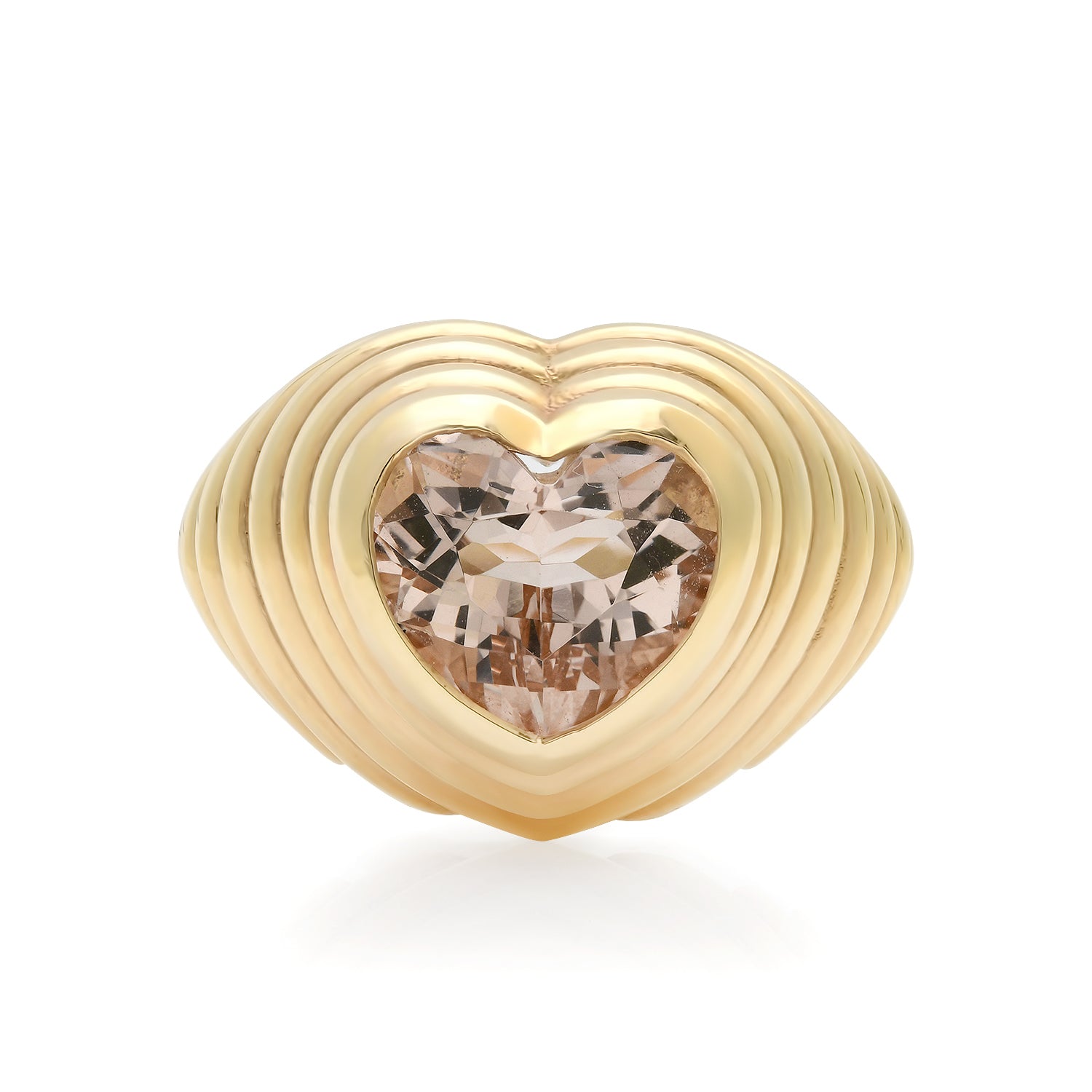 One of a Kind Morganite Kick Back Heart Ring
