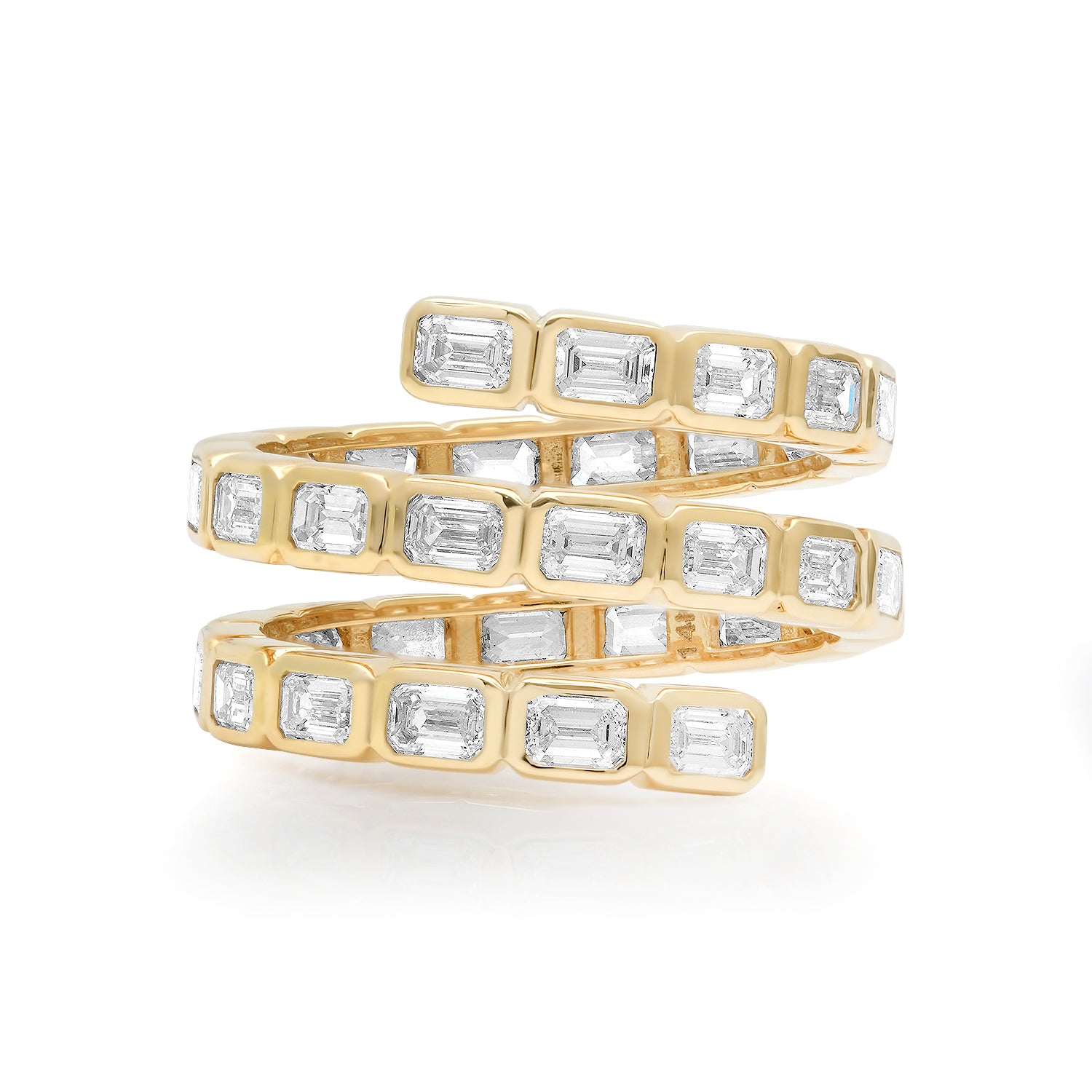 Diamond Baguette Statement Spiral Ring