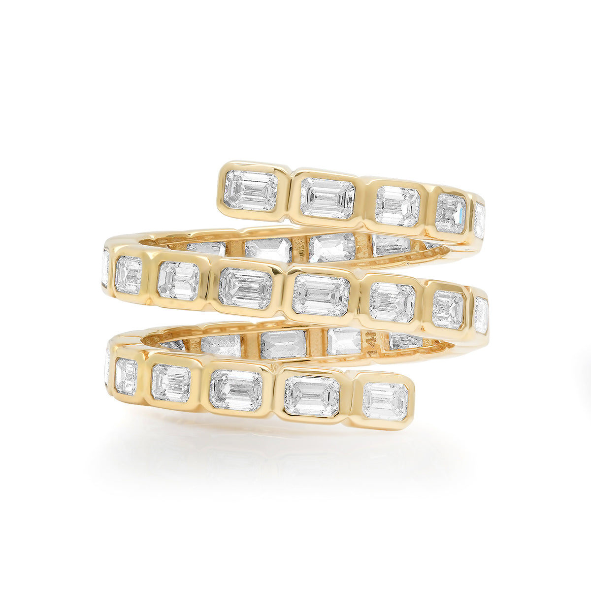 Diamond Baguette Statement Spiral Ring