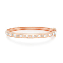Skinny Pearl & Diamond Bangle Bracelet
