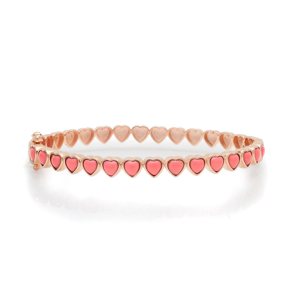 Turquoise or Coral Endless Hearts Bangle Bracelet