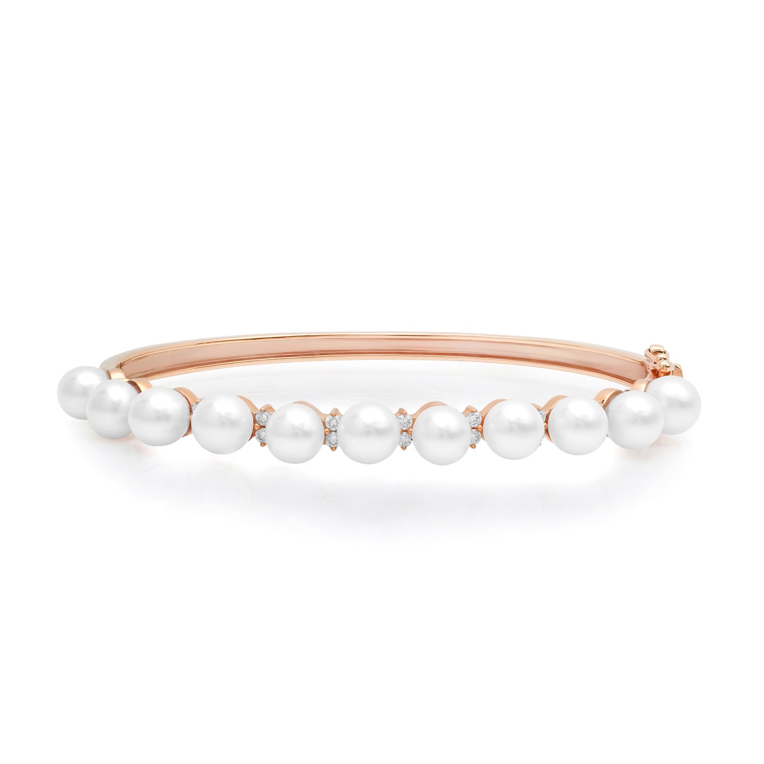 Pops of Pearl & Diamond Bangle Bracelet