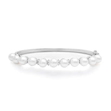 Pops of Pearl & Diamond Bangle Bracelet