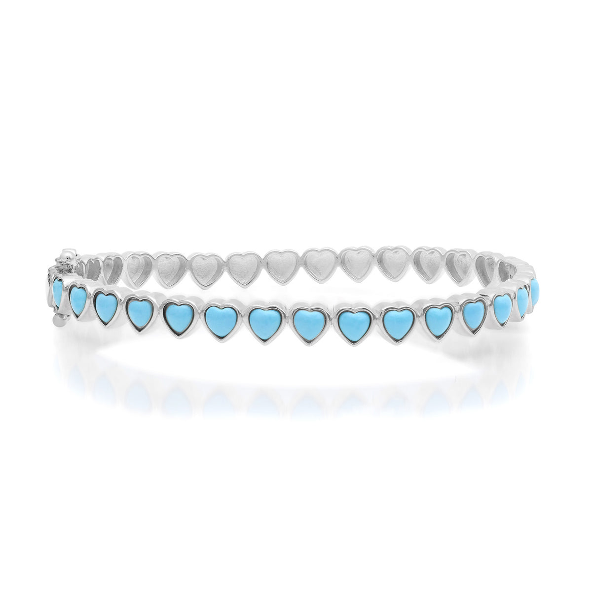 Turquoise or Coral Endless Hearts Bangle Bracelet
