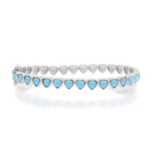 Turquoise or Coral Endless Hearts Bangle Bracelet