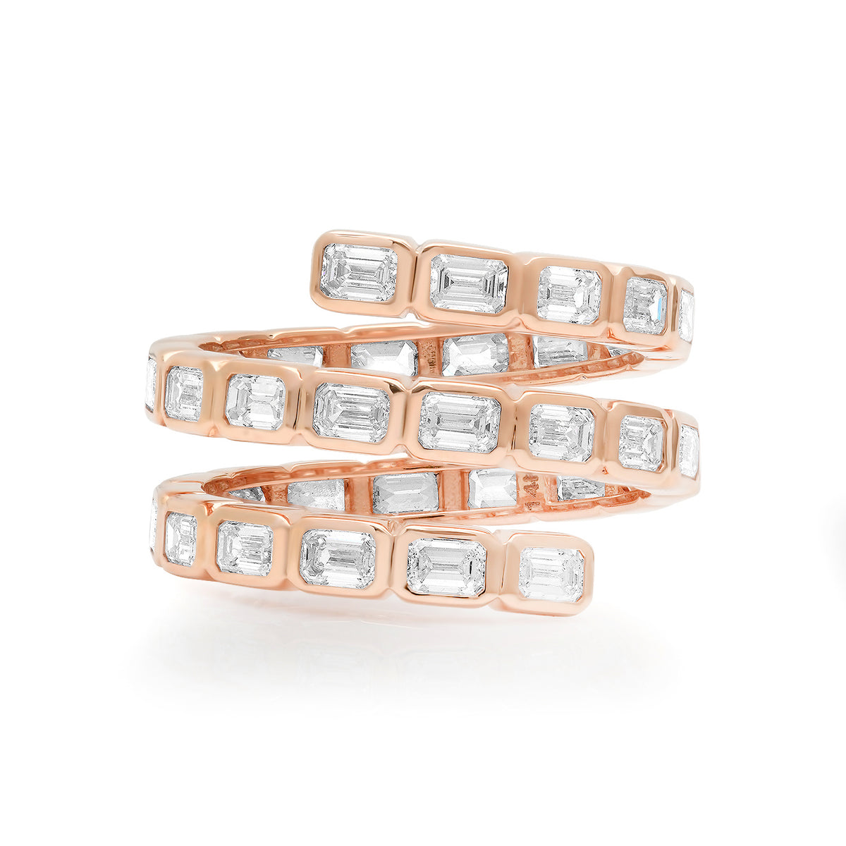 Diamond Baguette Statement Spiral Ring