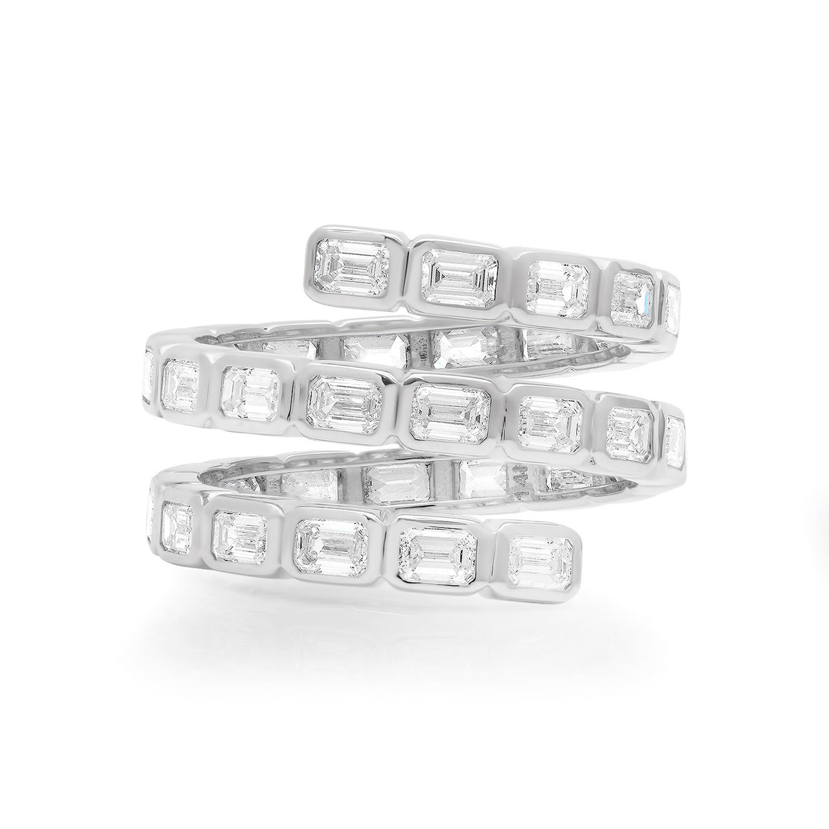 Diamond Baguette Statement Spiral Ring