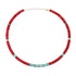 Red Jade & Turquoise Adjustable or Chain Beaded Necklace with Diamond & Gold Beads