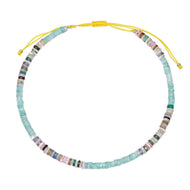 Amazonite Adjustable Beaded Necklace - royal blue