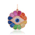 Rainbow Gemstone & Diamond Flower Child Evil Eye Protection Charm