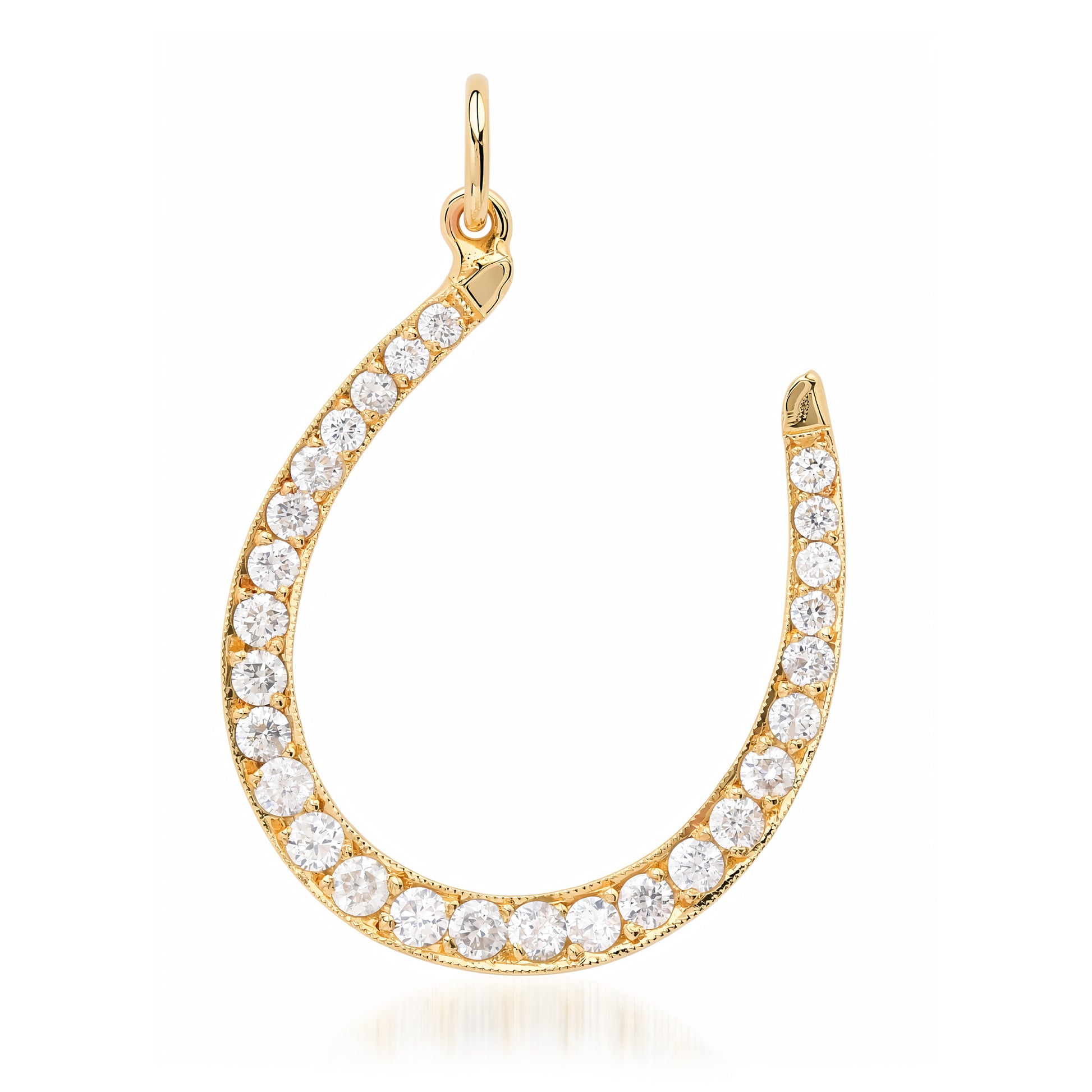 Diamond or Gemstone Lucky Me Horseshoe Charm