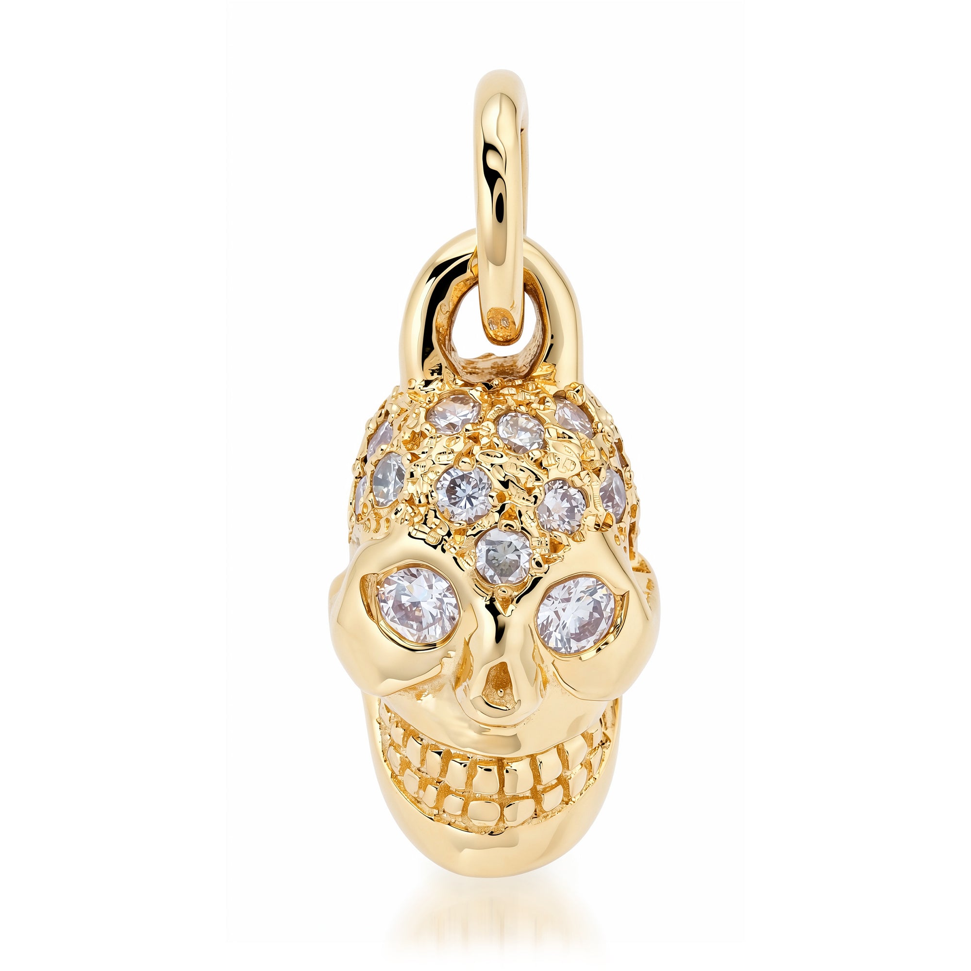 Diamond Skull Head Charm