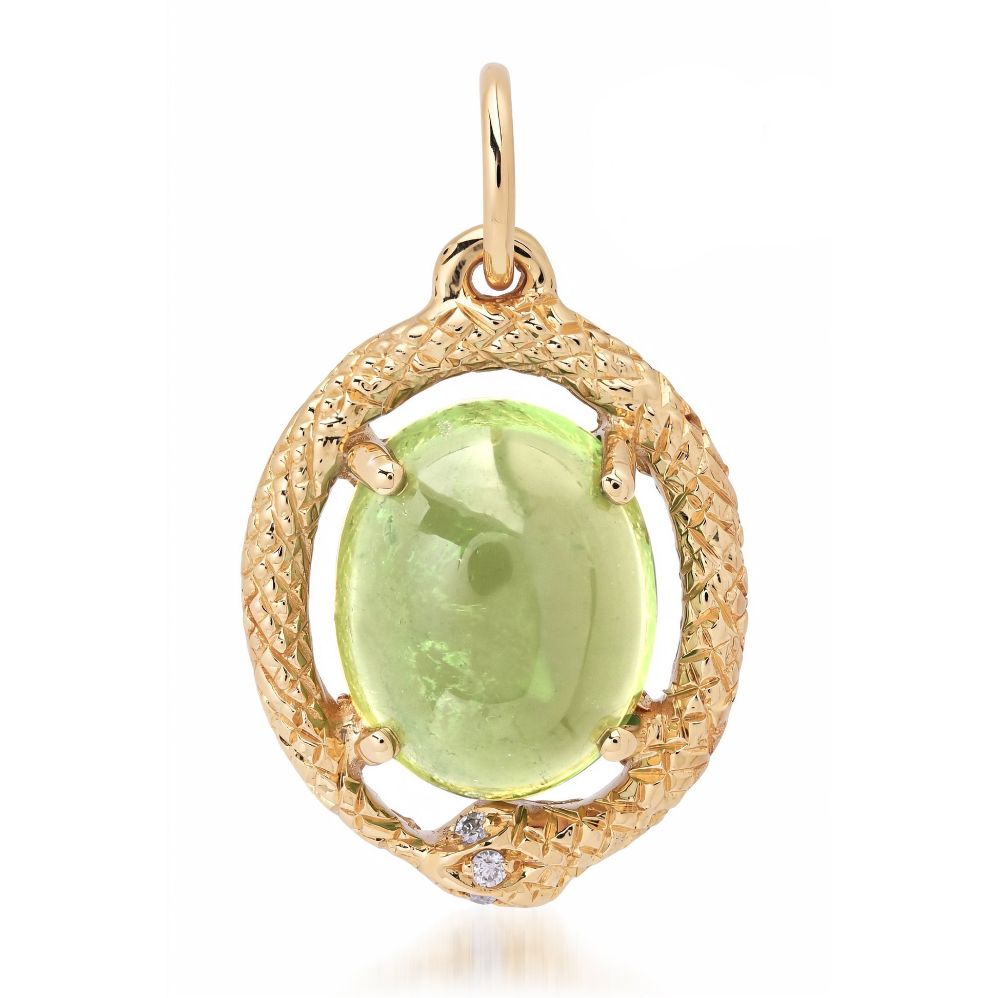 Tourmaline or Opal Snake Ouroboros Charm